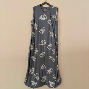 gunamuna Bamboo Leaf Print Sleep Bag Sack Blue White 0.5 TOG Unisex 18-24 M